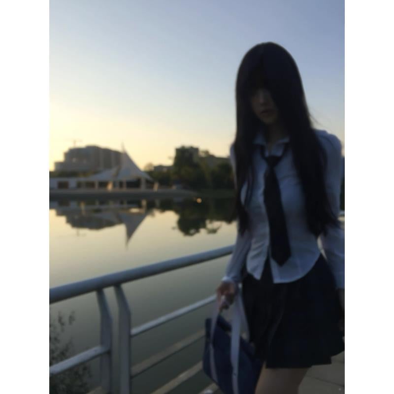 Original Jk Uniform Pure Desire Tight Waist Shirt Long Sleeve Top College Style Pleated Skirt Girls' Two-Piece Suit For Women - Image 3